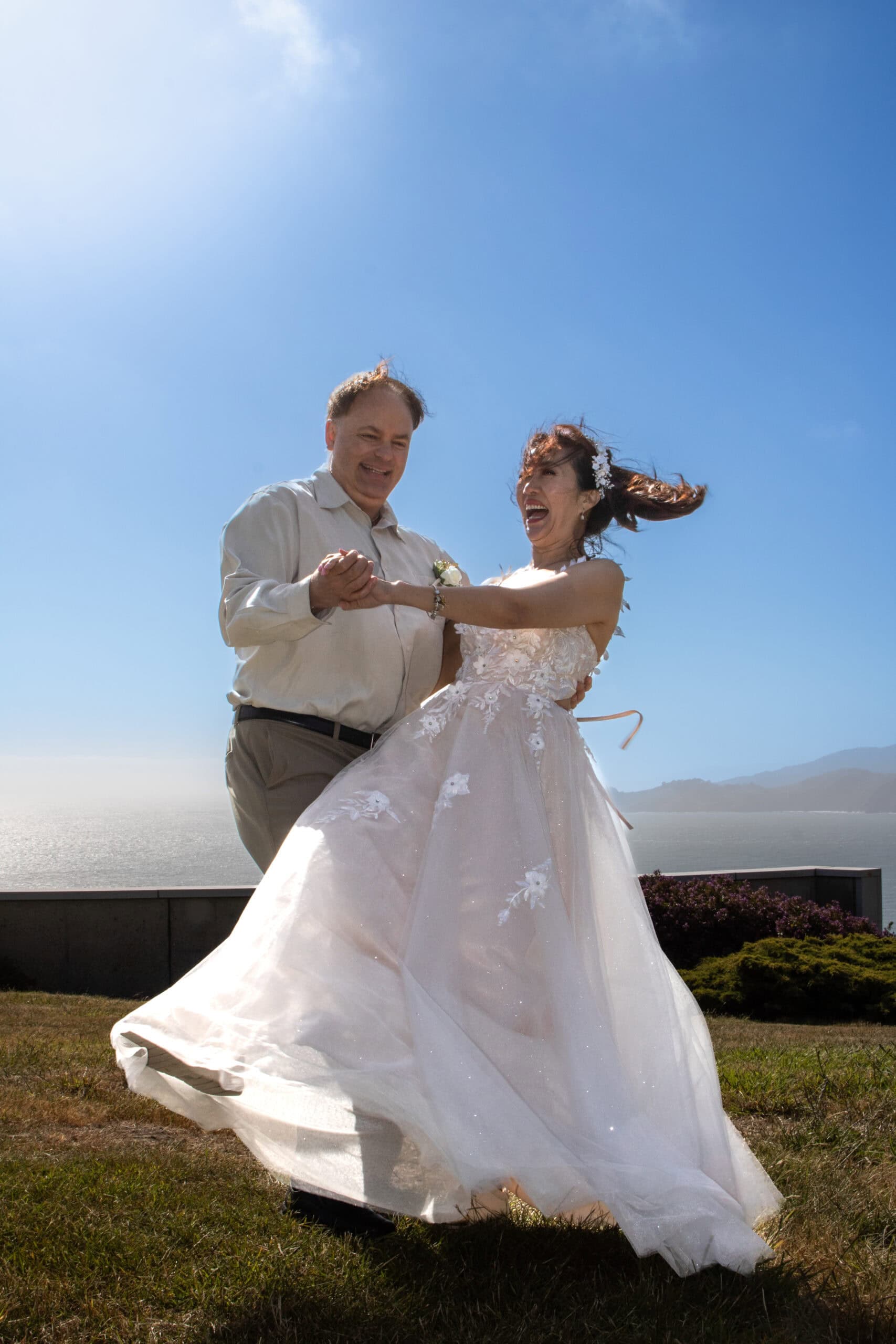 Wedding photography on the Bay shoreline