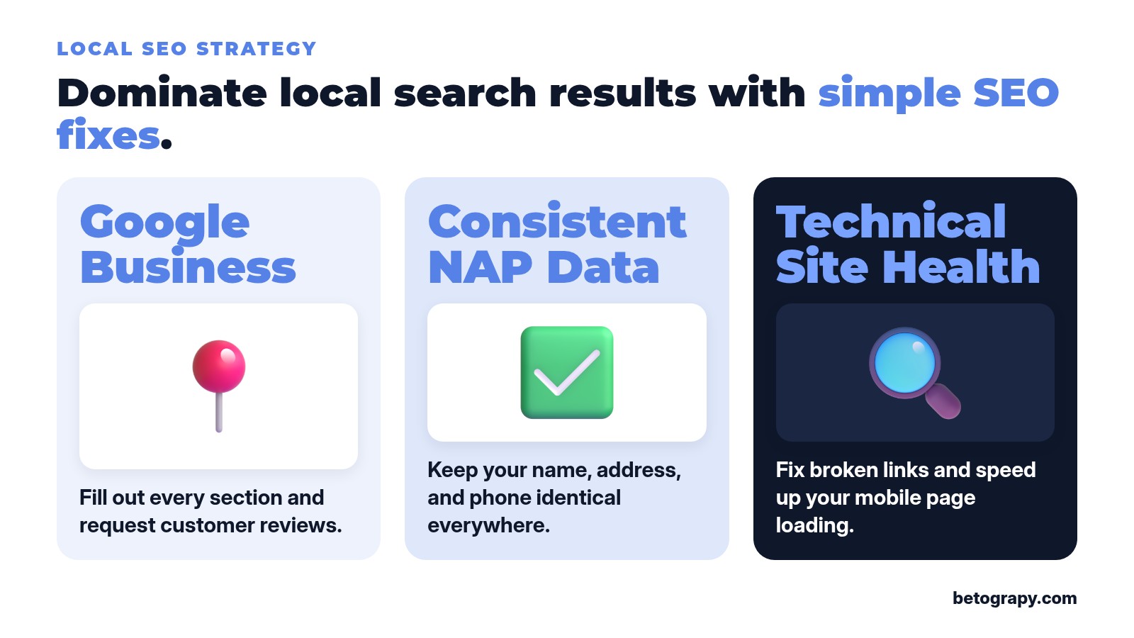 Illustration explaining Local SEO for Bay Area Small Business: 5 Easy Fixes